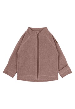 Mikk-Line Babyjacke aus Baumwollfleece – Burlwood Melange